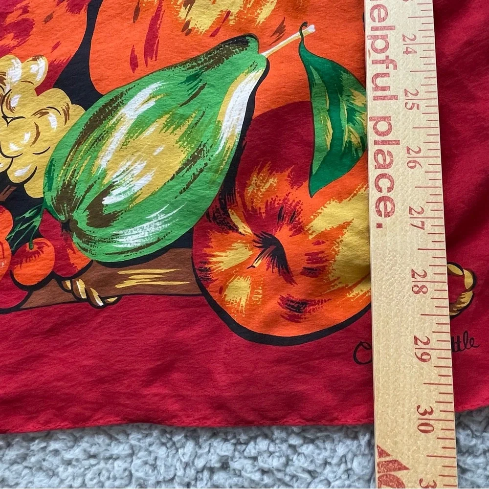Carole Little‎ Red and Black 100% Silk Scarf Floral Print boho peasant party